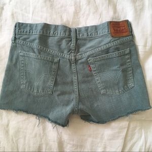 LEVIS 501 Shorts Cutoffs 28 sea foam Green